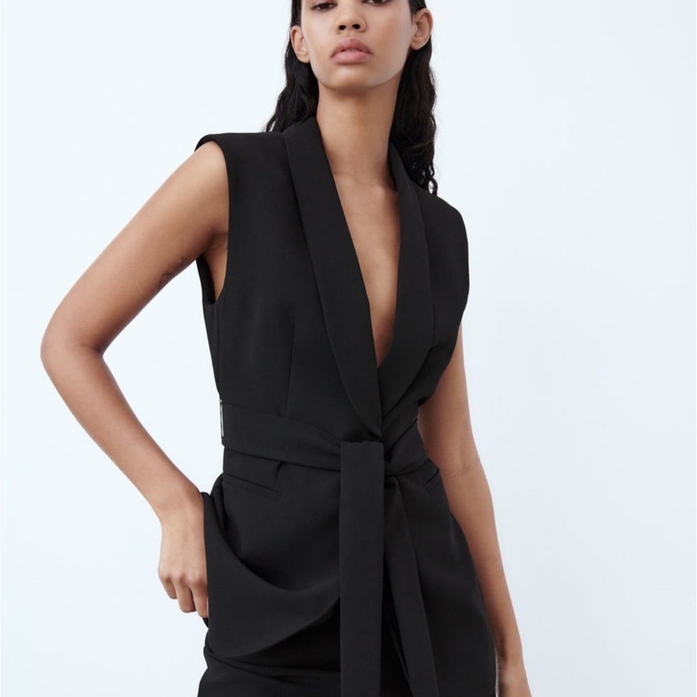 Zara Belted Tuxedo Vest